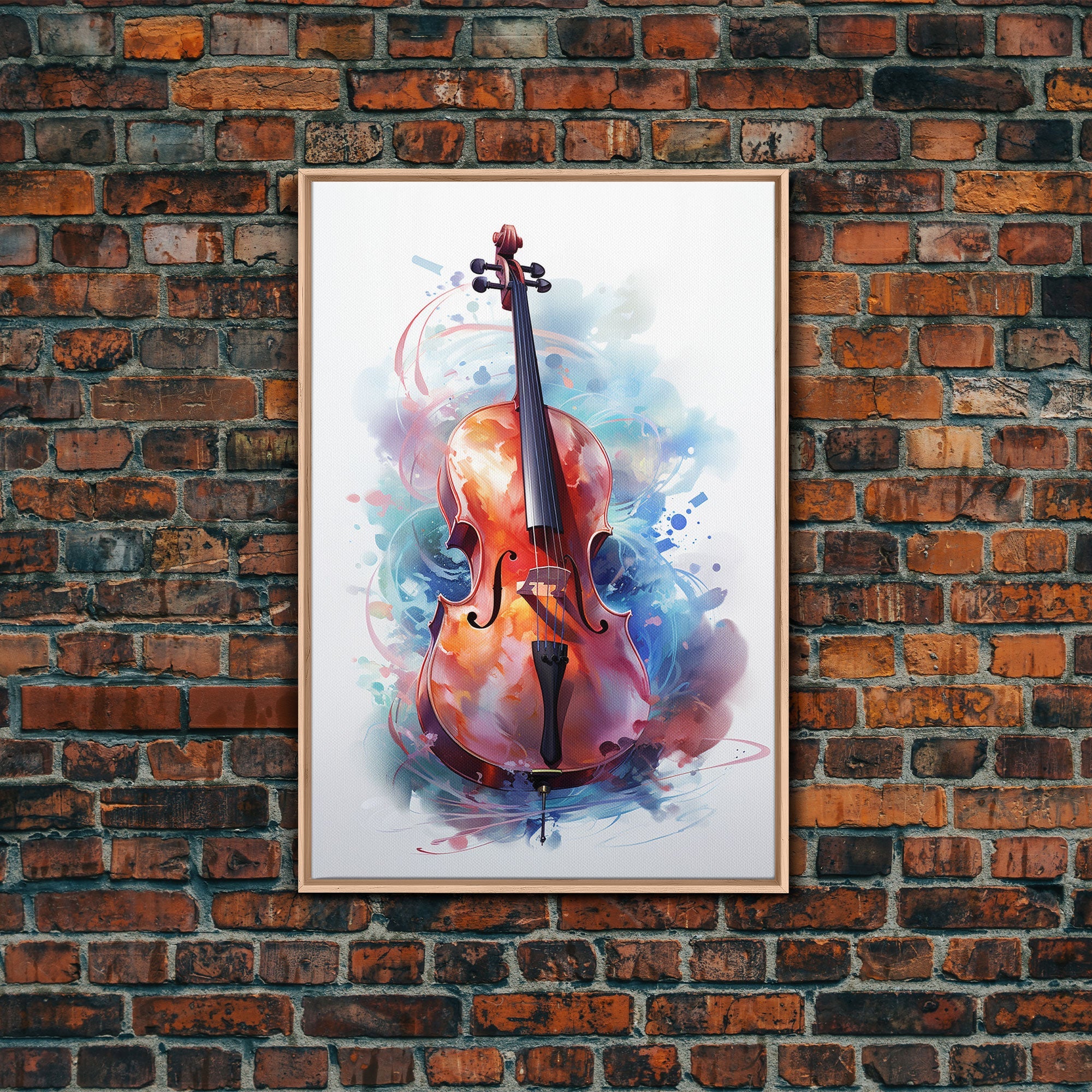 Galaxy Cello Studio Decor Gift, Banjo Wall Art Canvas Print, Stringed Instruments, Cello Art, Banjo Poster Print, Cello Gifts, Musical Art