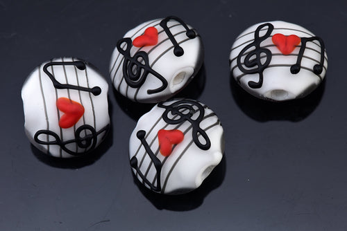 10205612 - Four Musical Love Notes Lentil Beads