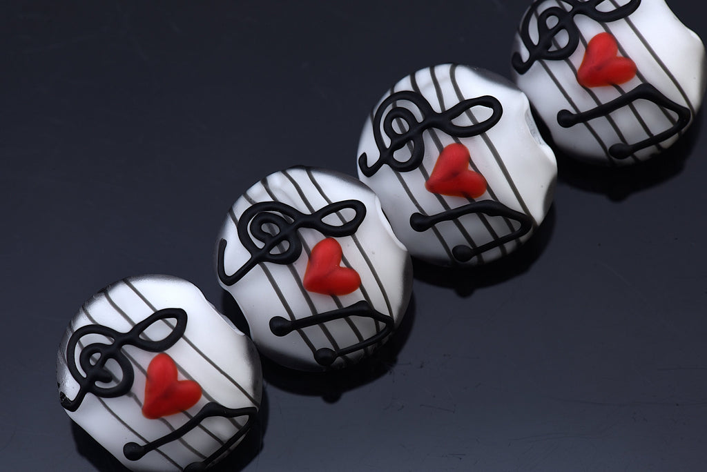 10205612 - Four Musical Love Notes Lentil Beads