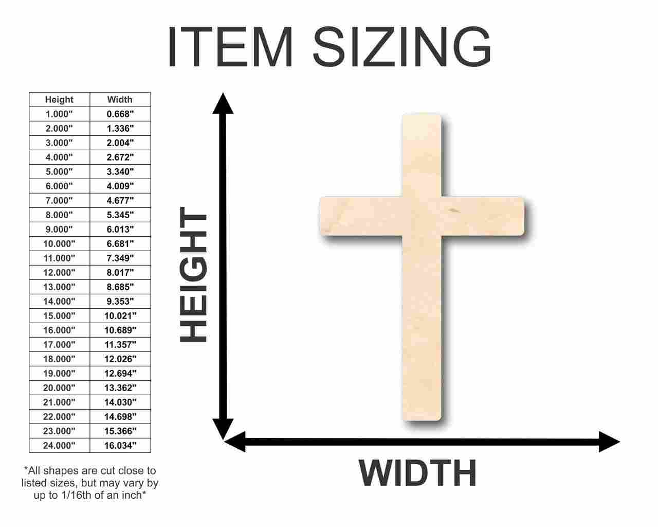 Unfinished Wood Cross Shape - Easter - Christian - Craft - up to 46" DIY