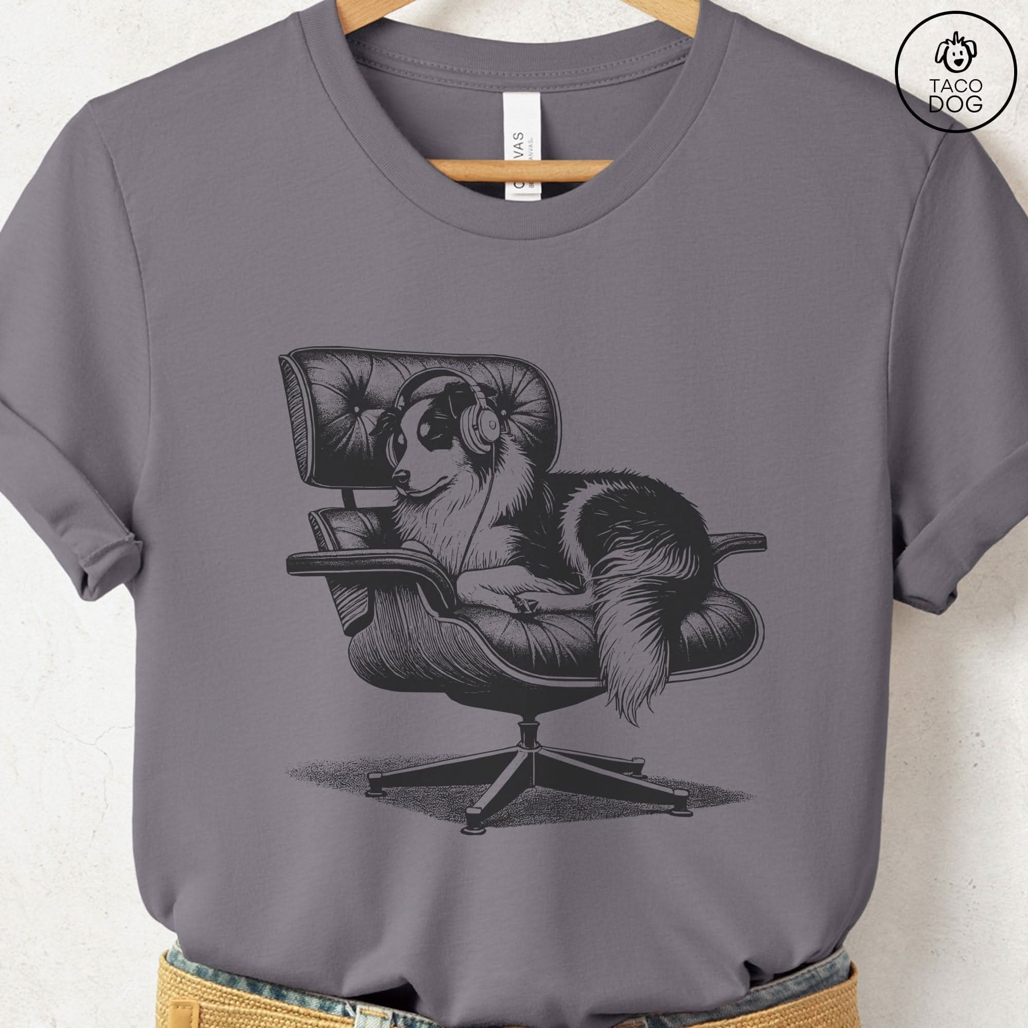 Australian Shepherd Eames Aussie Headphones T-Shirt
