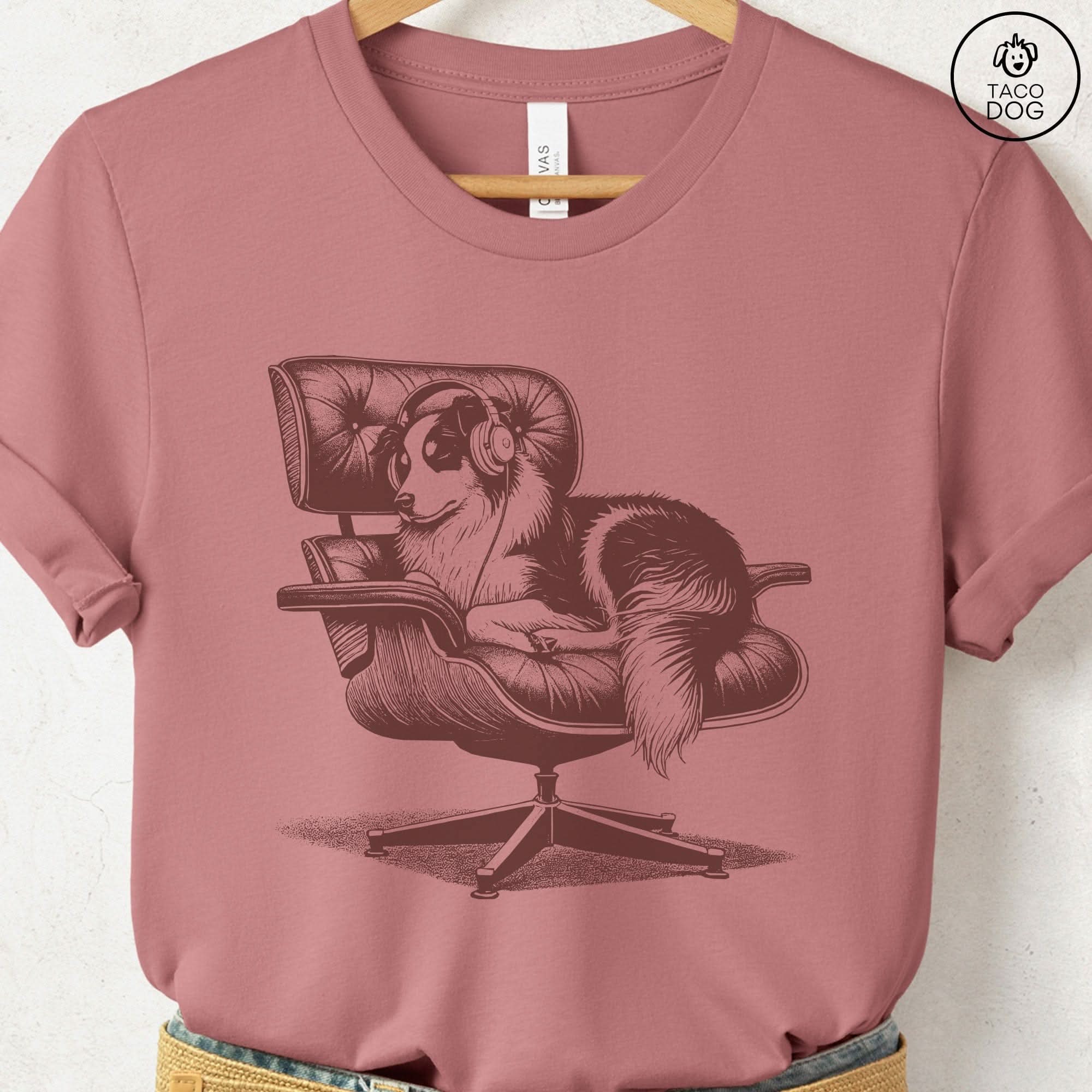 Australian Shepherd Eames Aussie Headphones T-Shirt