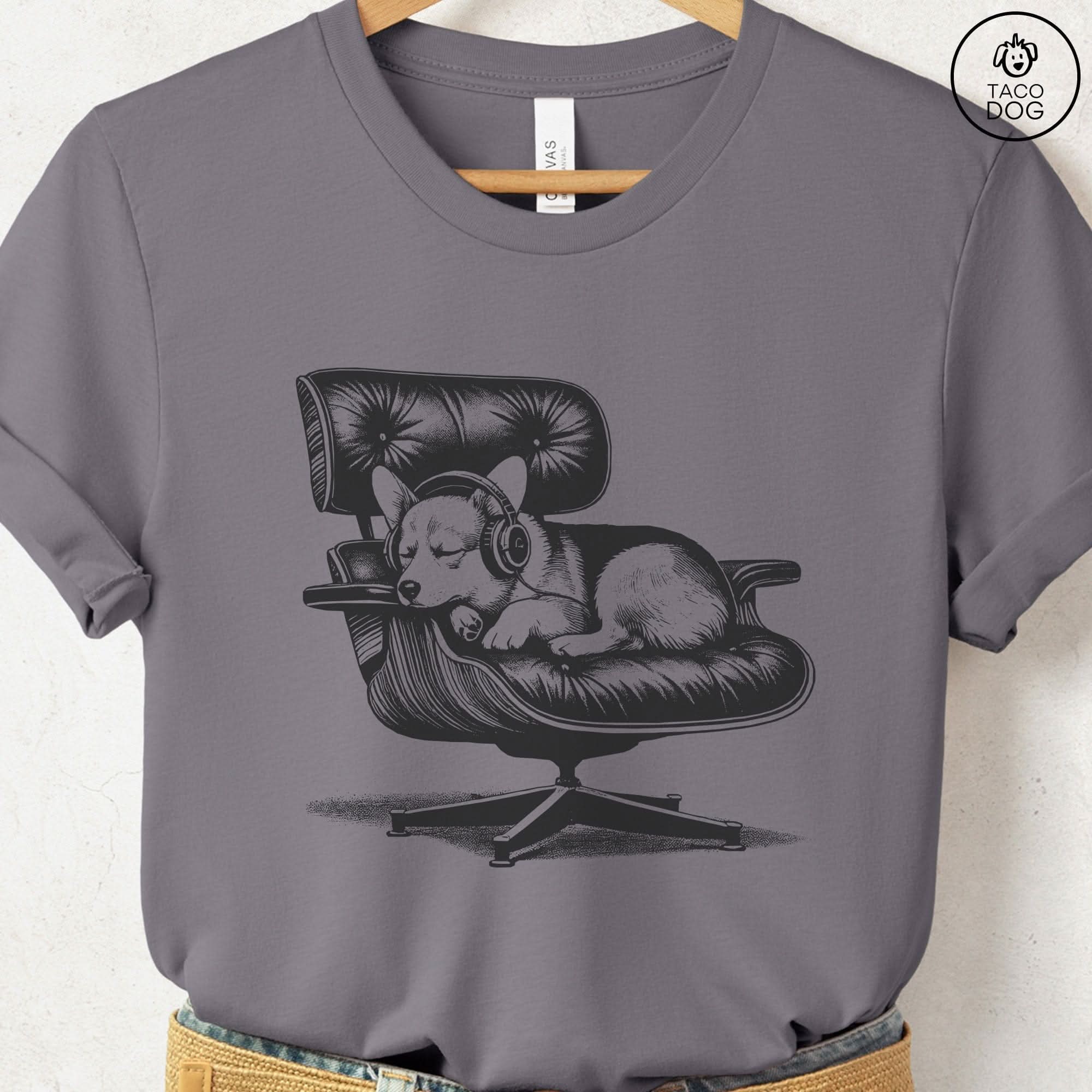 Corgi Eames Headphones T-Shirt