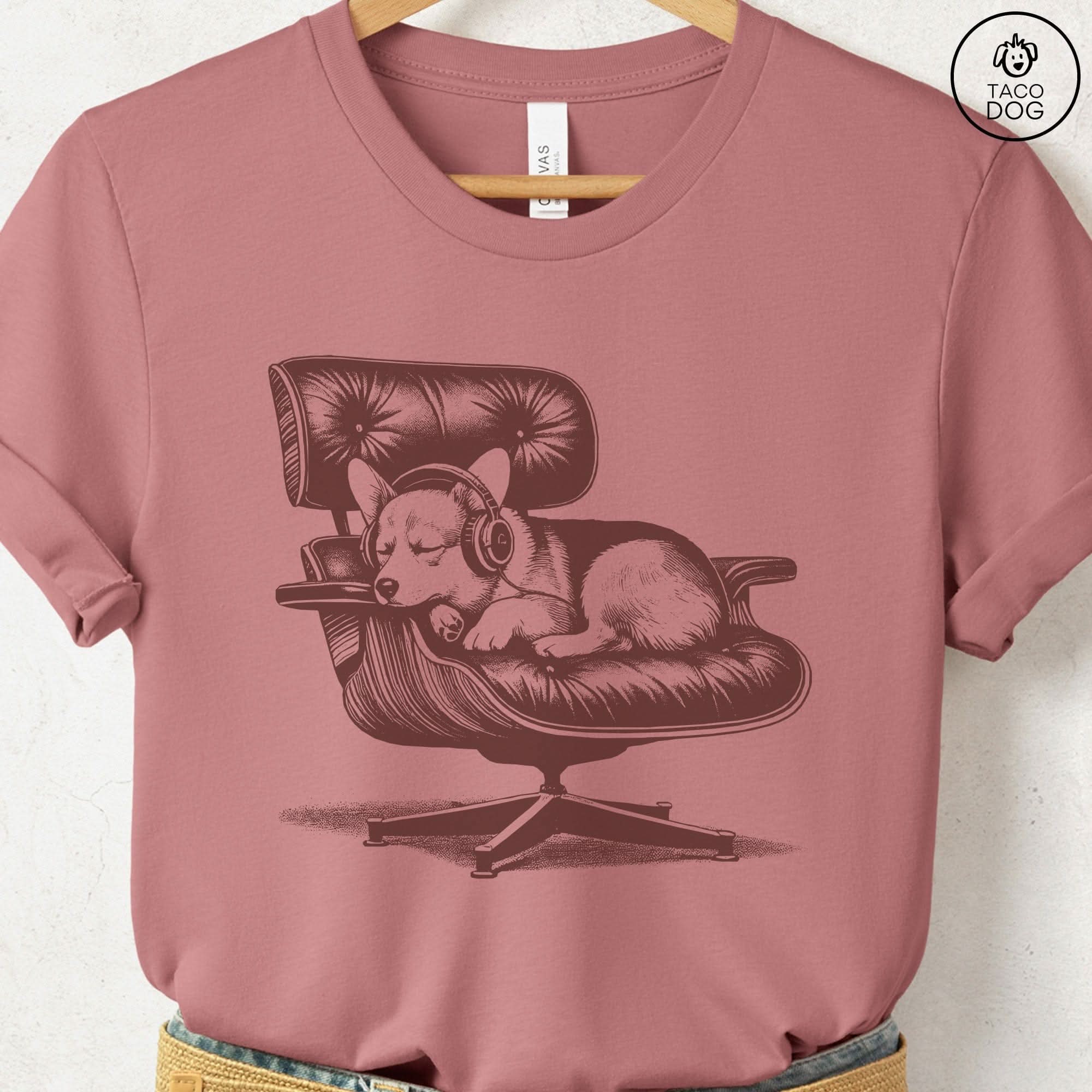 Corgi Eames Headphones T-Shirt