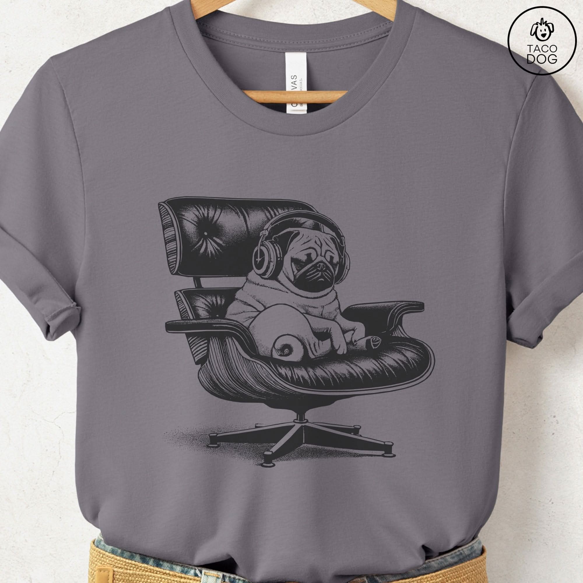 Pug Eames Headphones T-Shirt