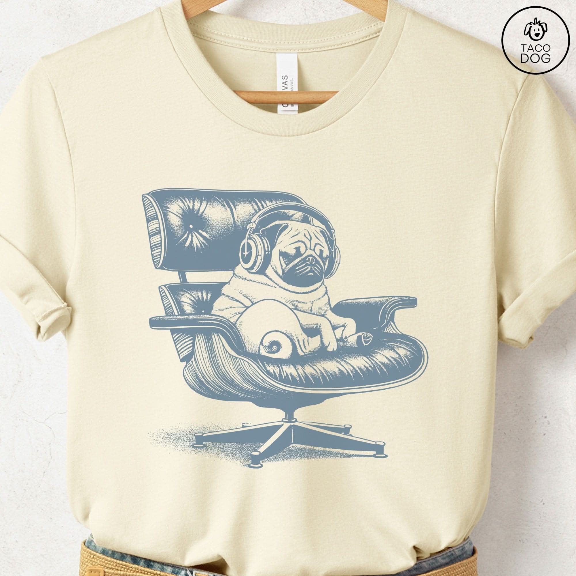 Pug Eames Headphones T-Shirt