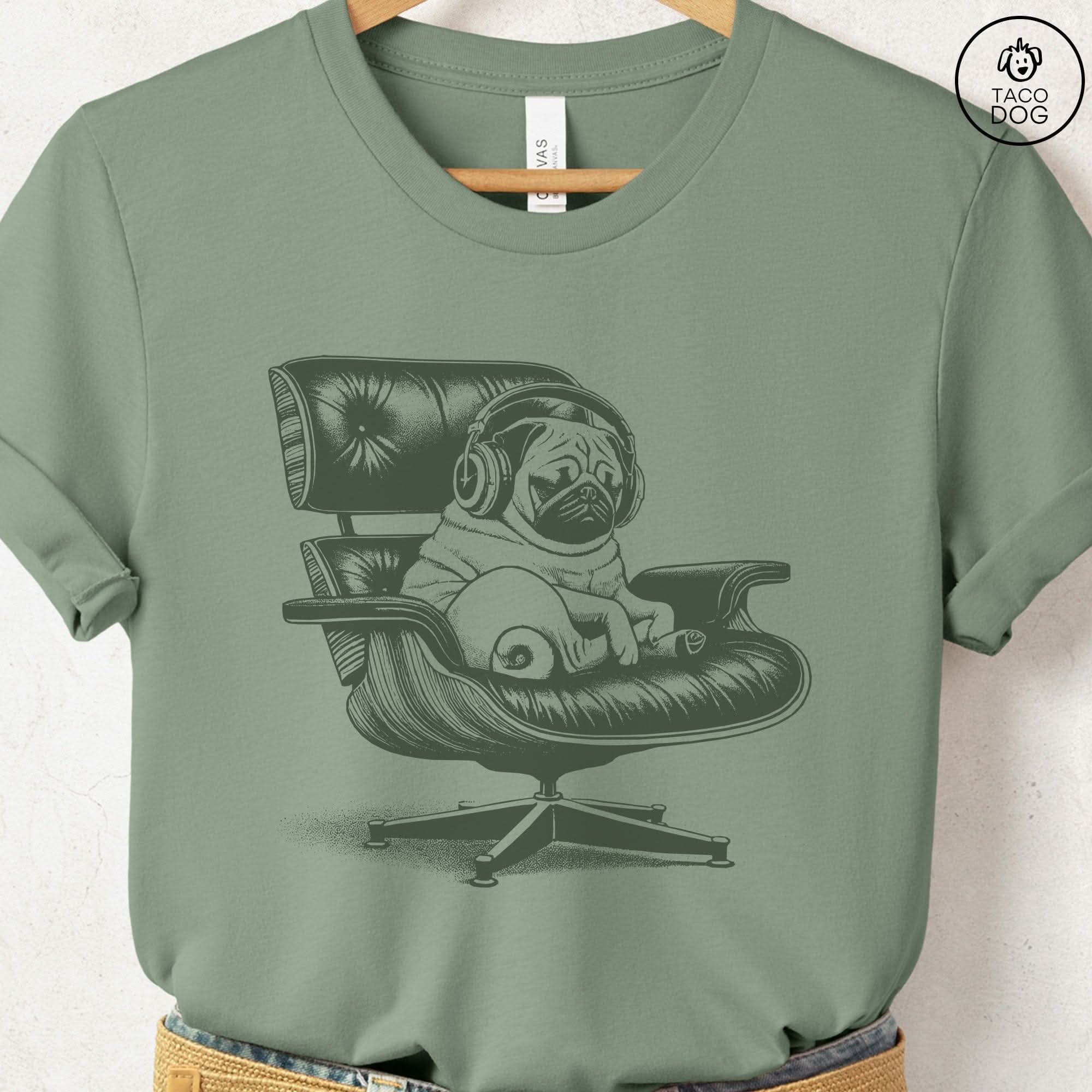 Pug Eames Headphones T-Shirt