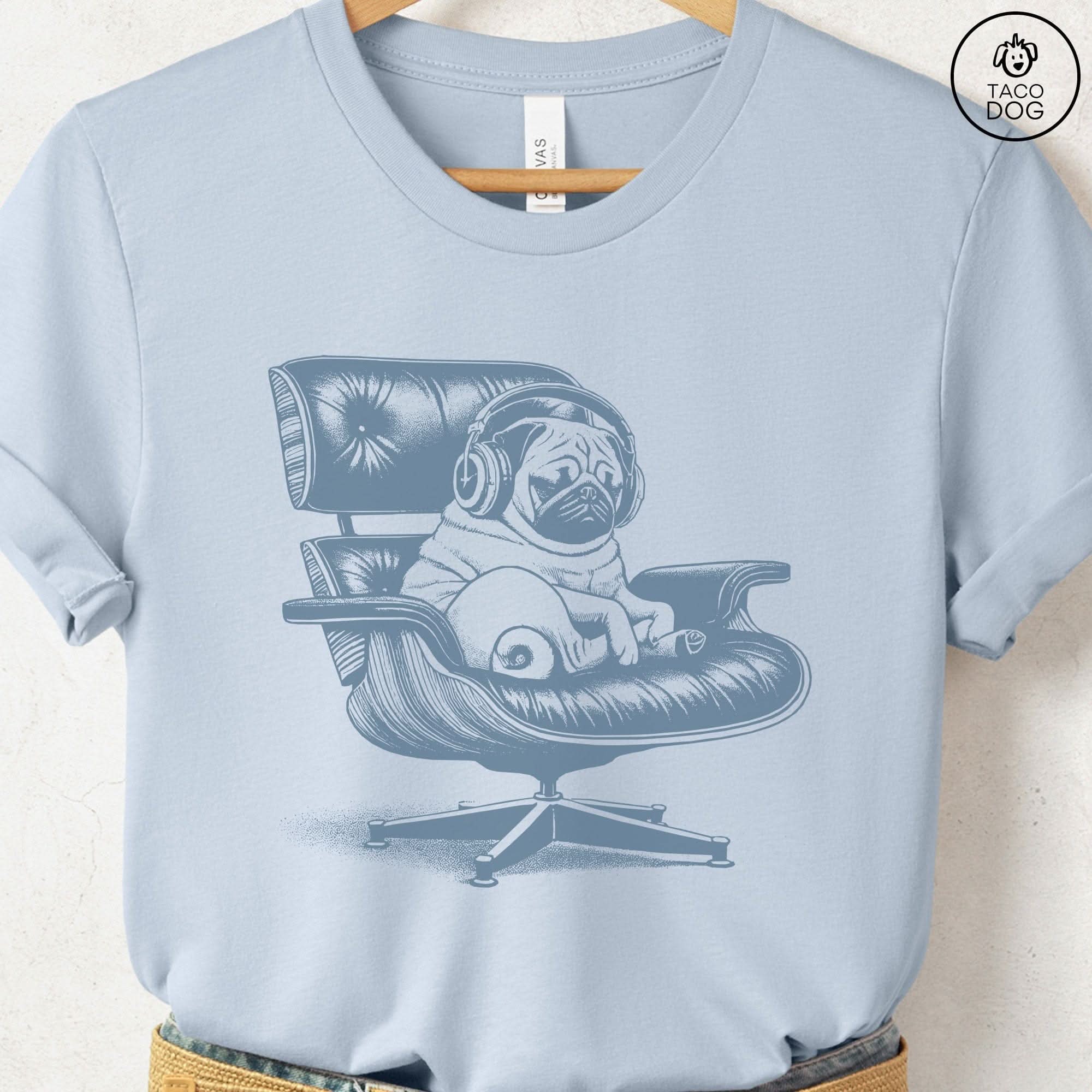 Pug Eames Headphones T-Shirt