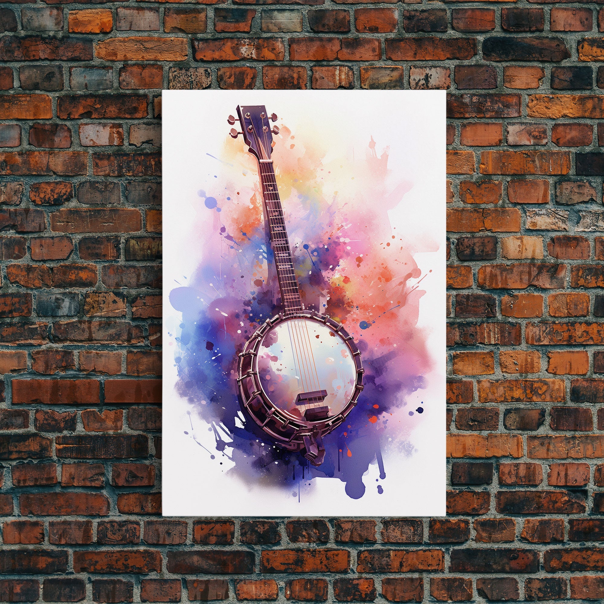 Banjo Gift, Banjo Wall Art Canvas Print, Country Music Art, Guitar Art, Banjo Poster Print, Banjo Gifts, Musical Art, Southern Music Decor