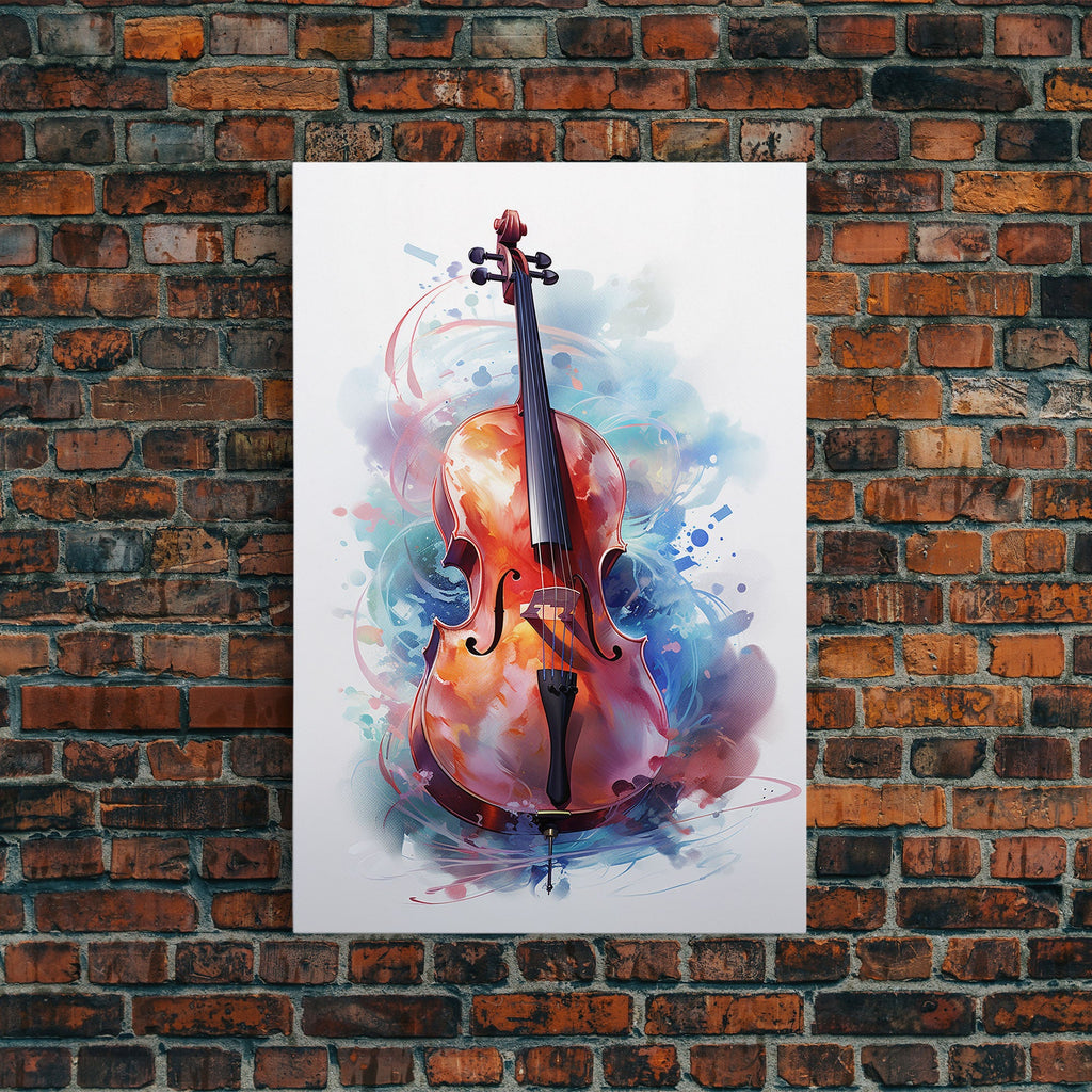 Galaxy Cello Studio Decor Gift, Banjo Wall Art Canvas Print, Stringed Instruments, Cello Art, Banjo Poster Print, Cello Gifts, Musical Art