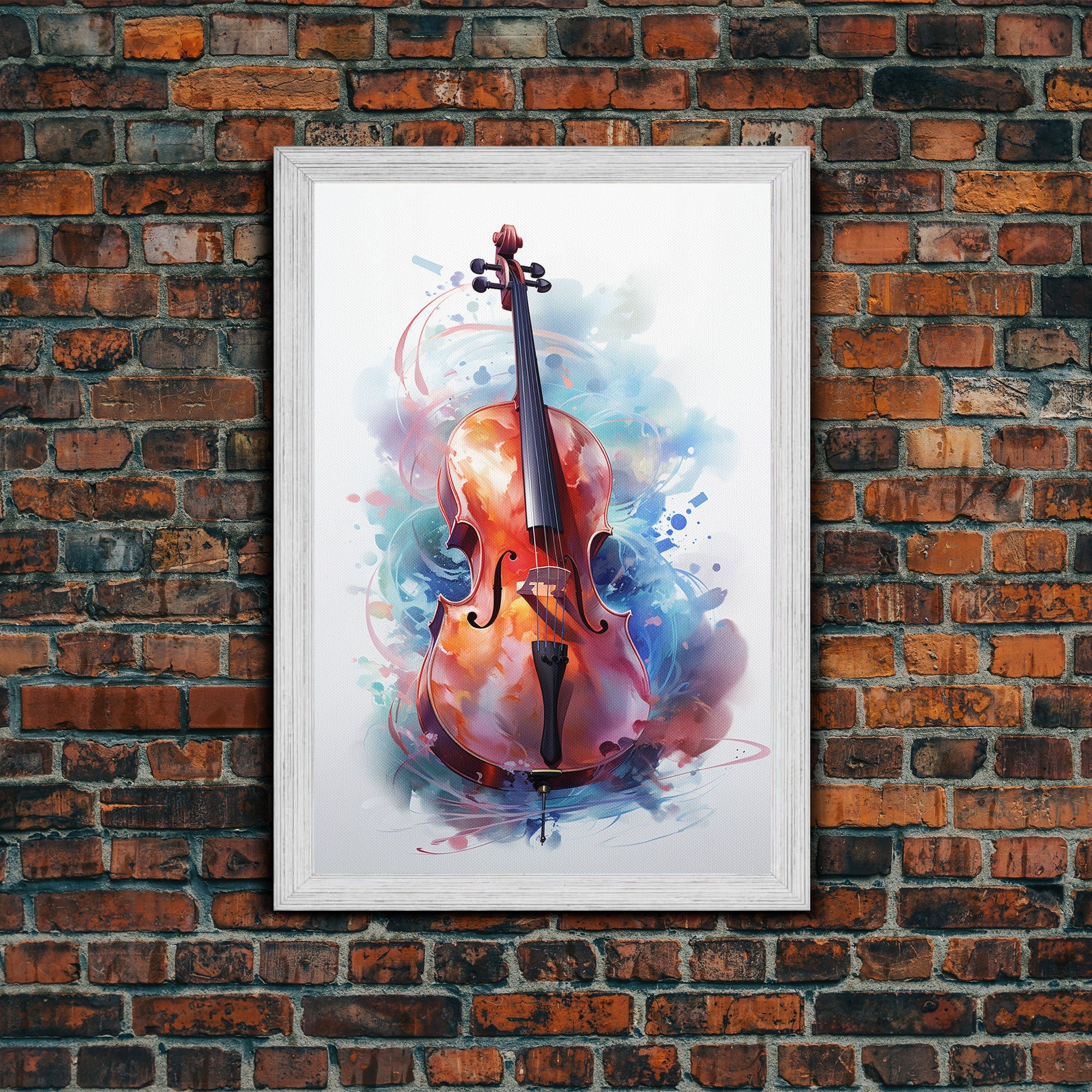 Galaxy Cello Studio Decor Gift, Banjo Wall Art Canvas Print, Stringed Instruments, Cello Art, Banjo Poster Print, Cello Gifts, Musical Art
