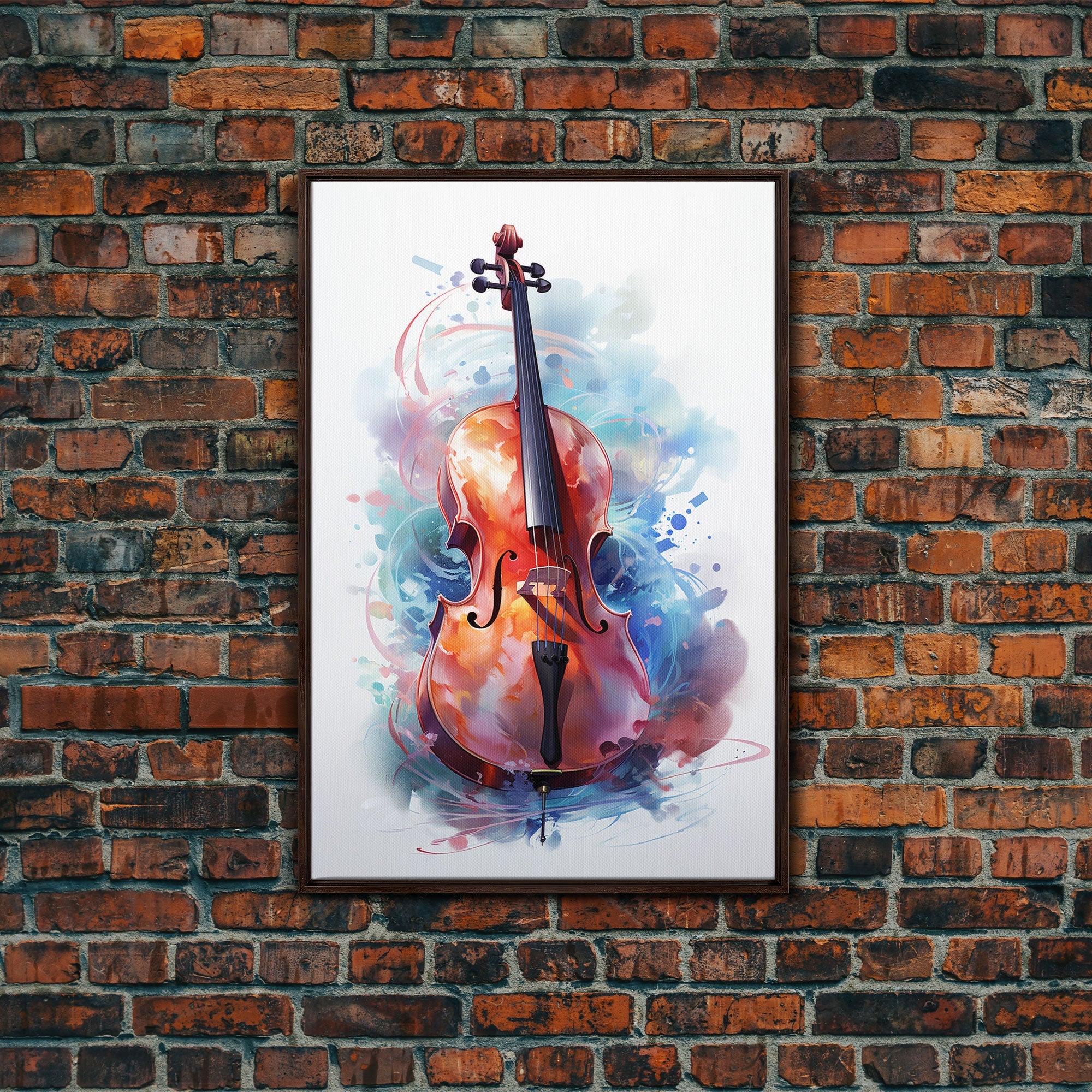 Galaxy Cello Studio Decor Gift, Banjo Wall Art Canvas Print, Stringed Instruments, Cello Art, Banjo Poster Print, Cello Gifts, Musical Art