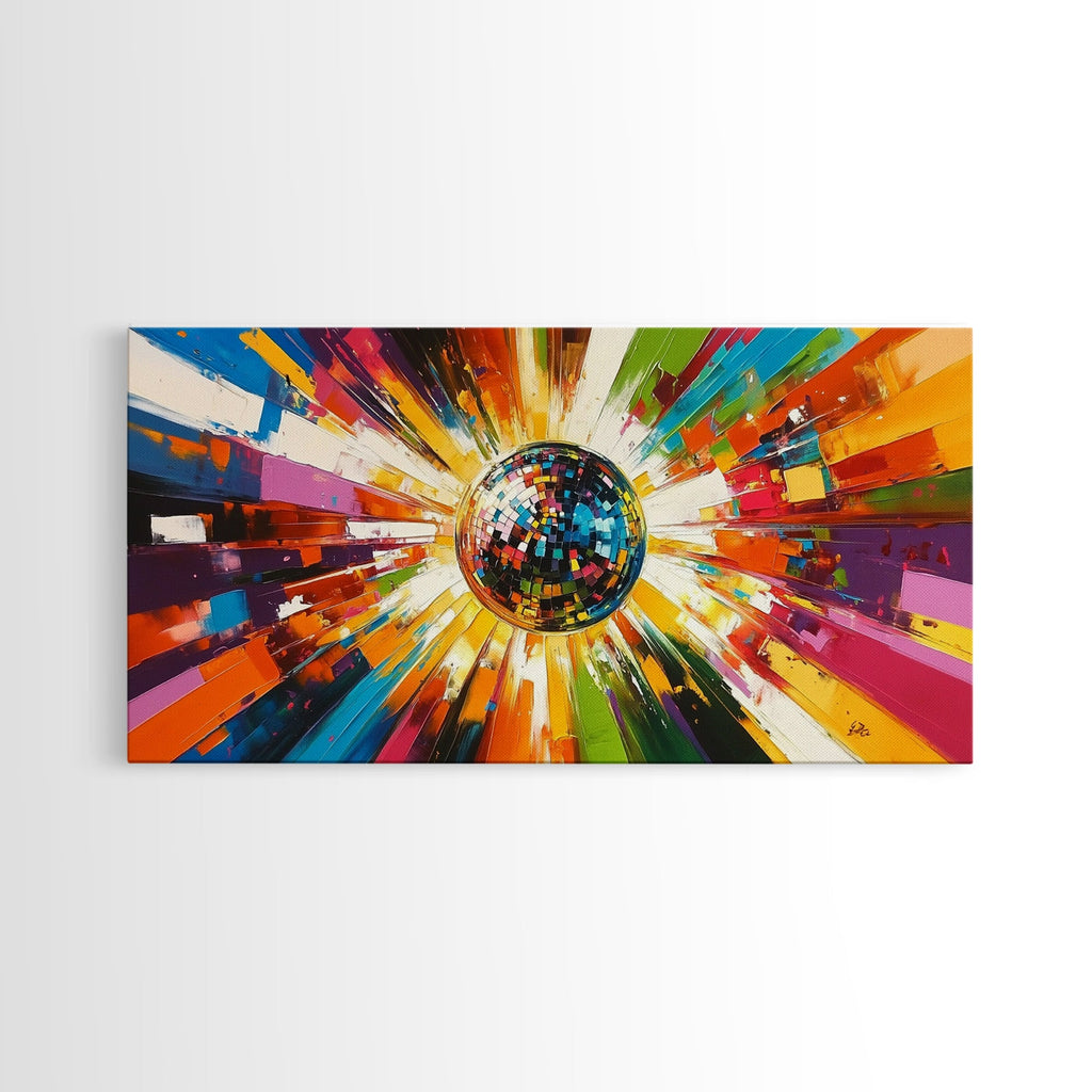 Disco Ball Painting Canvas Print, Funky Wall Art, Disco Ball Art, Disco Ball Print, Mirrorball Poster, Disco Poster, Music Room Decor