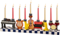 Hand Painted Resin Menorah - Musical Instruments