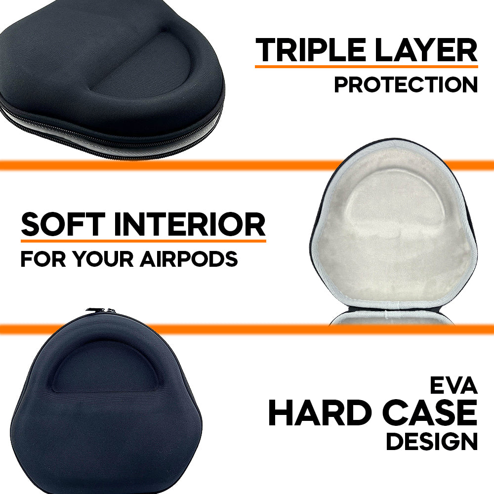 CentralSound Hard Cover Carrying Case for Apple AirPods Max Headphones Black