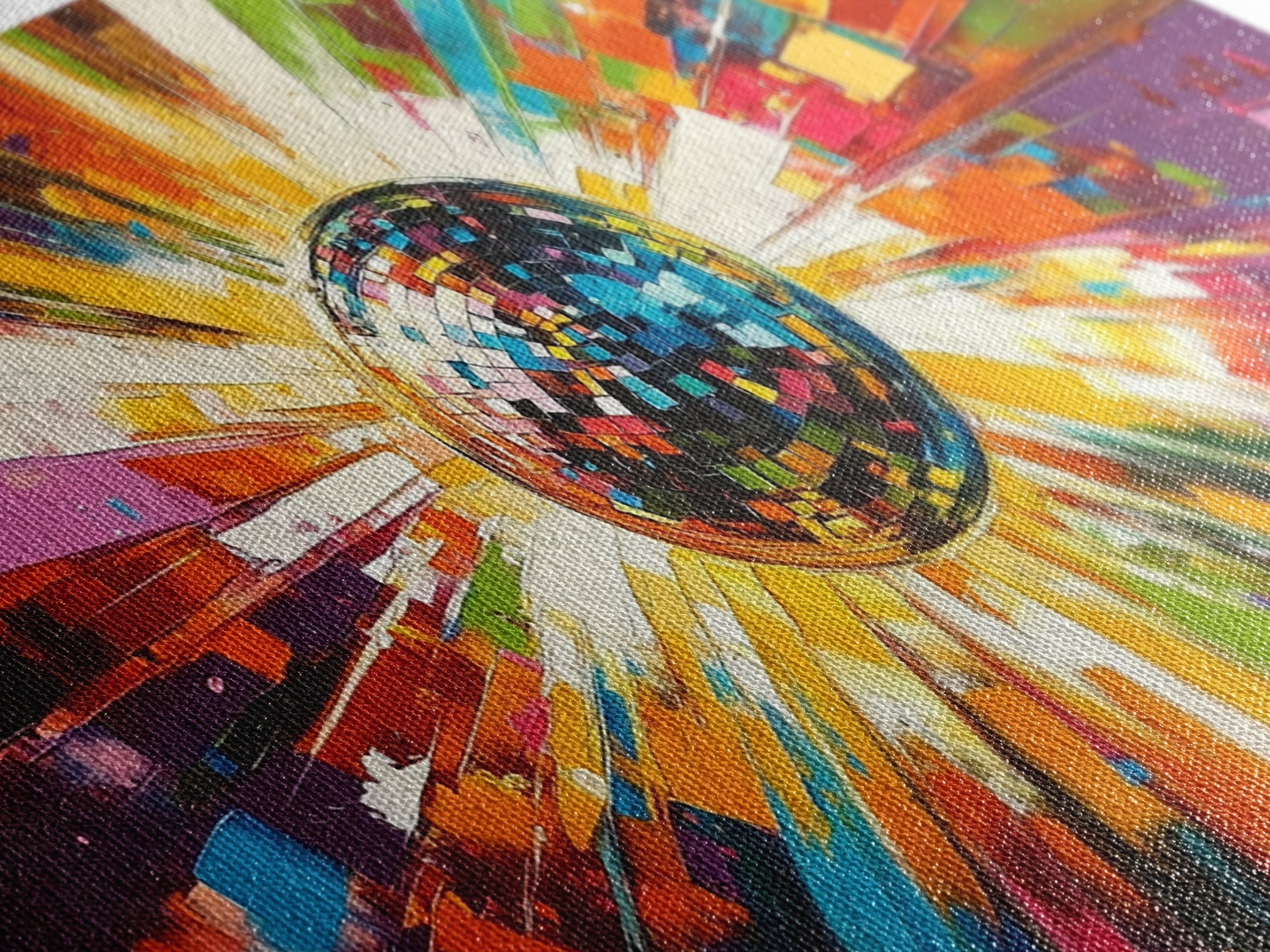 Disco Ball Painting Canvas Print, Funky Wall Art, Disco Ball Art, Disco Ball Print, Mirrorball Poster, Disco Poster, Music Room Decor