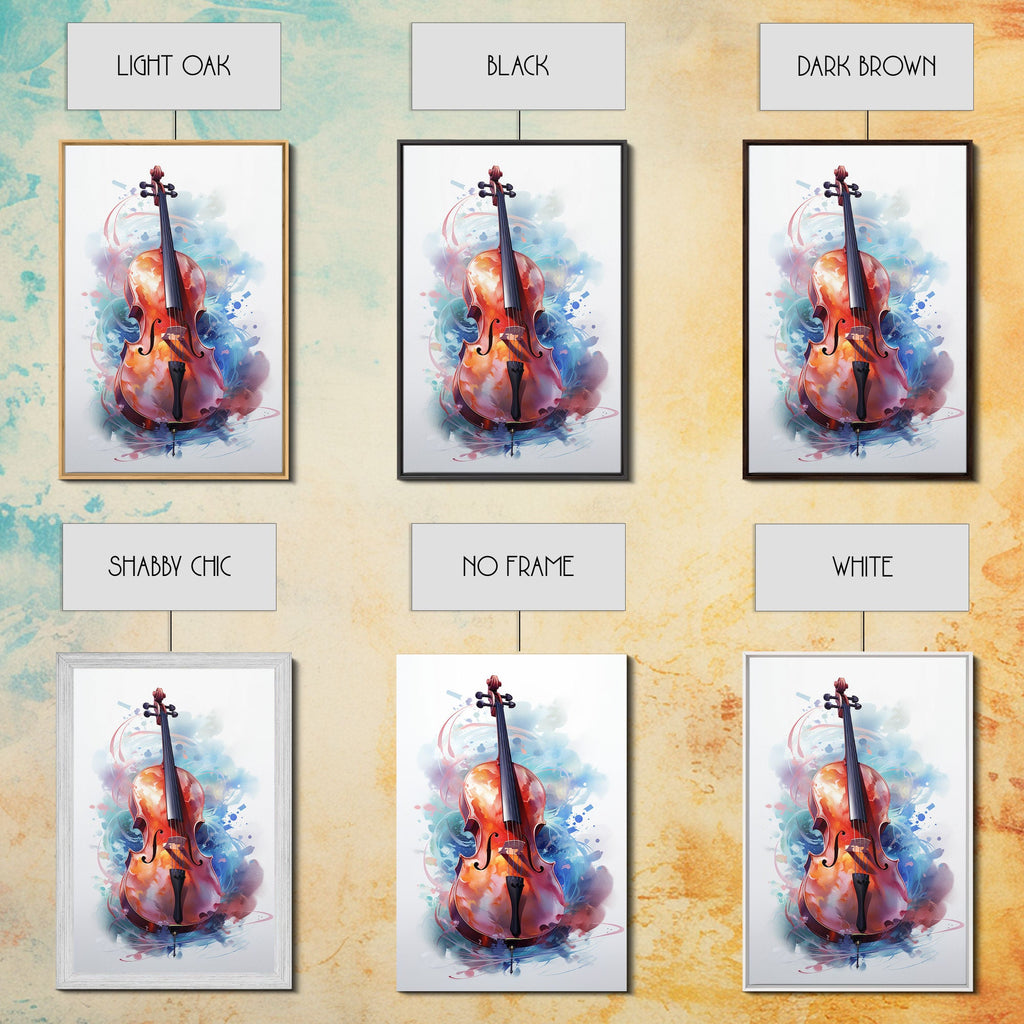 Galaxy Cello Studio Decor Gift, Banjo Wall Art Canvas Print, Stringed Instruments, Cello Art, Banjo Poster Print, Cello Gifts, Musical Art