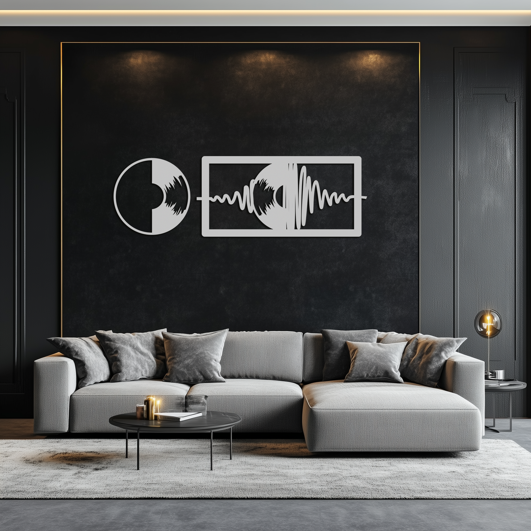 Soundwave Vinyl Record Metal Wall Art - Modern Music-Inspired Steel Wall Decor - KAF133