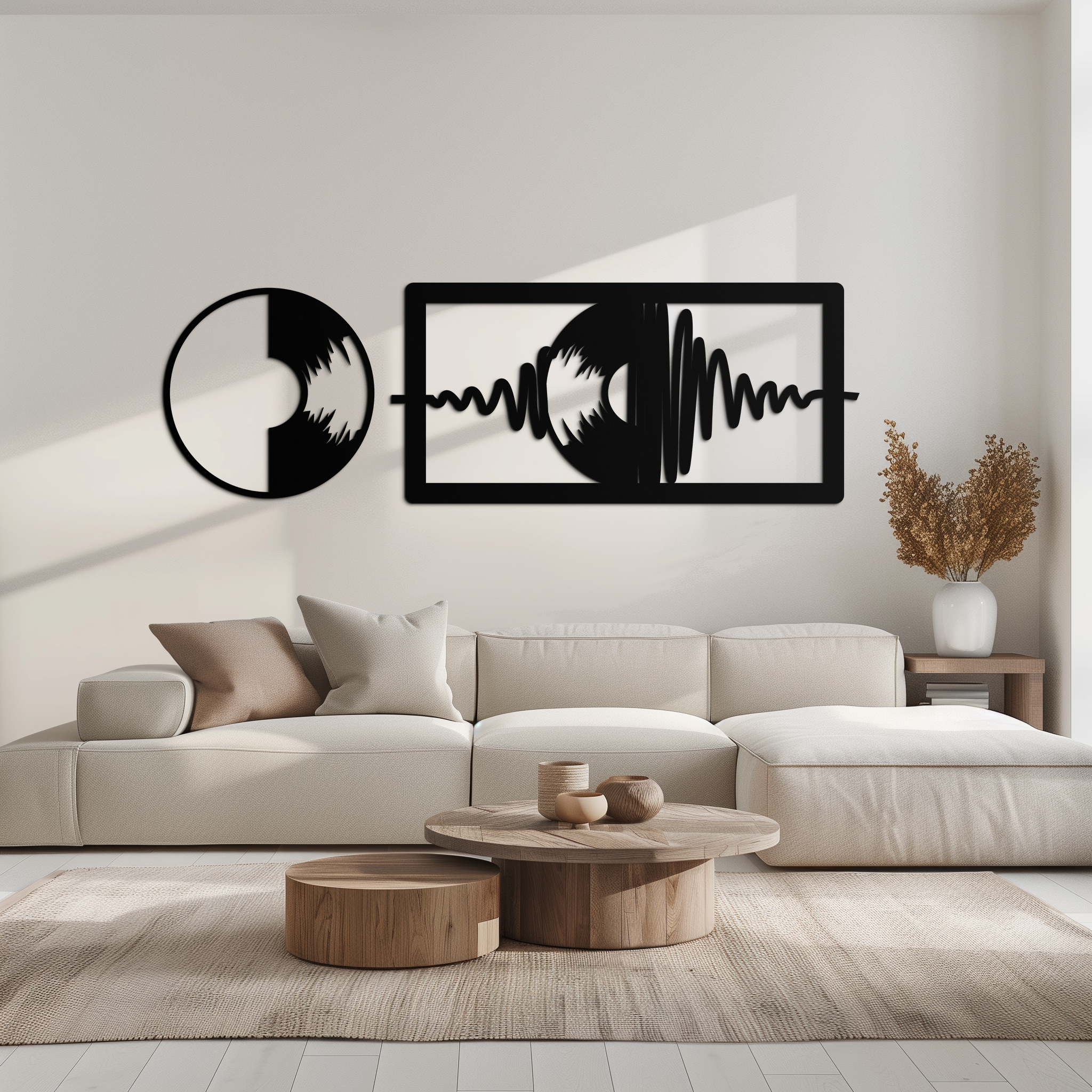 Soundwave Vinyl Record Metal Wall Art - Modern Music-Inspired Steel Wall Decor - KAF133