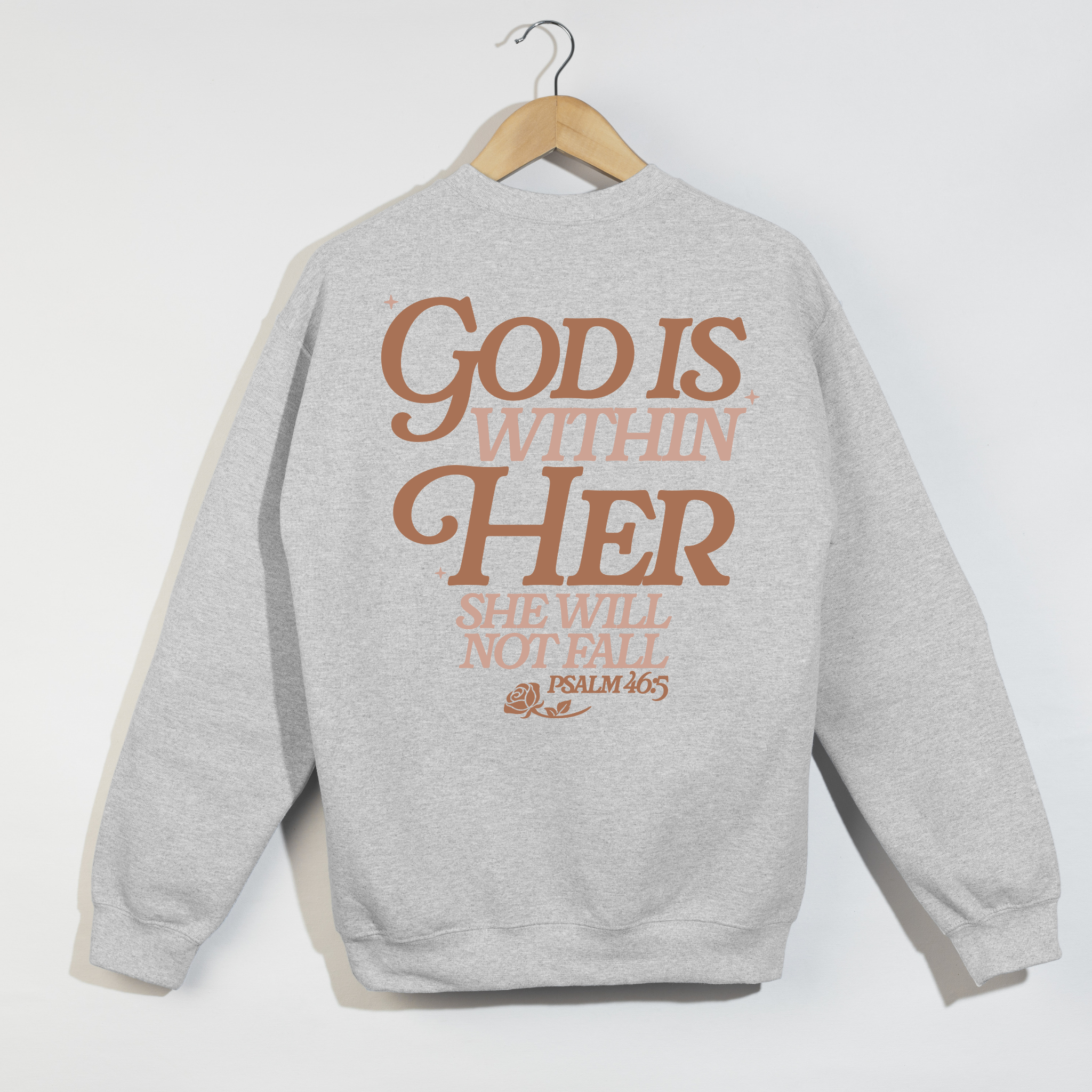 God Is Within Her Crewneck | Psalm 46:5 Sweatshirt | Faith-Based Christian Apparel
