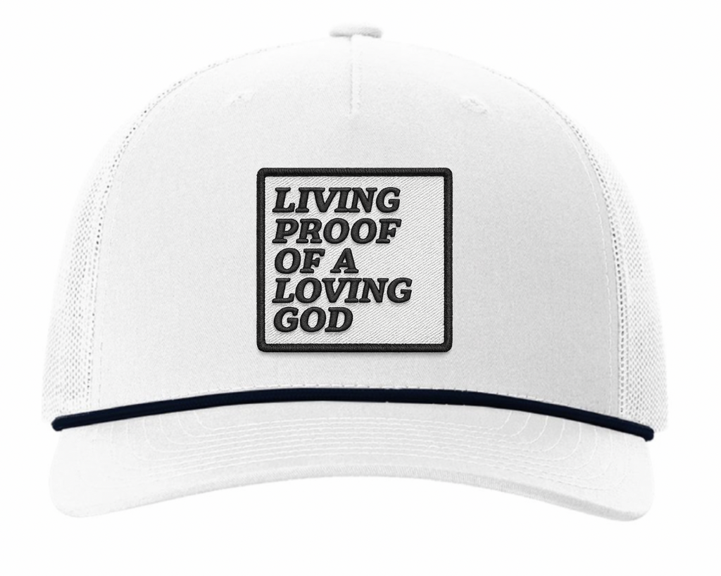 "Living Proof of a Loving God" Embroidery Effect UV Printed Patches