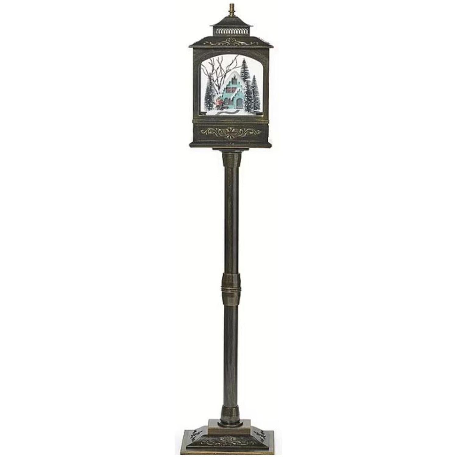 Musical LED Lighted Vintage House Lamp Post Decor