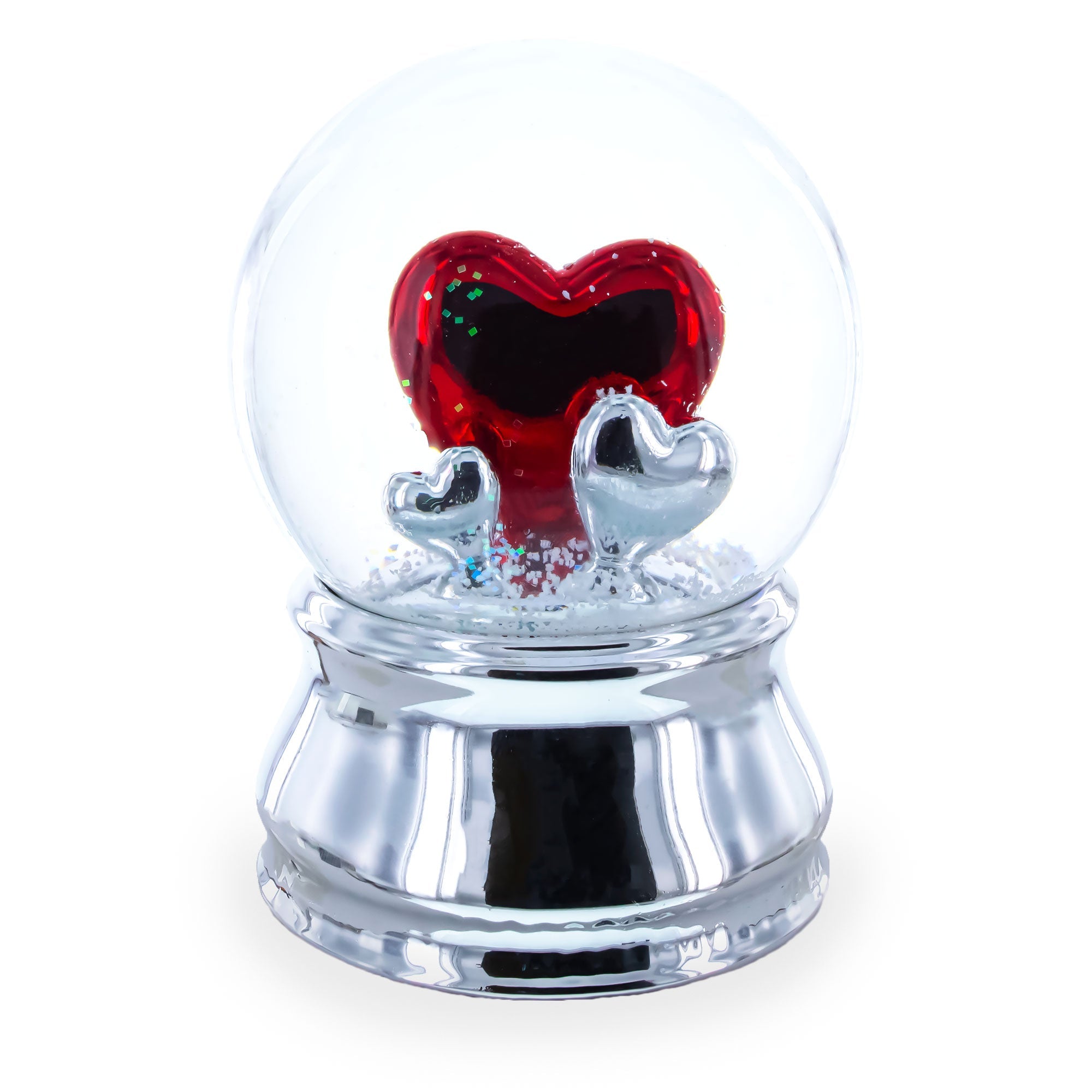 Romantic Red Heart in Love Glass Musical Water Snow Globe