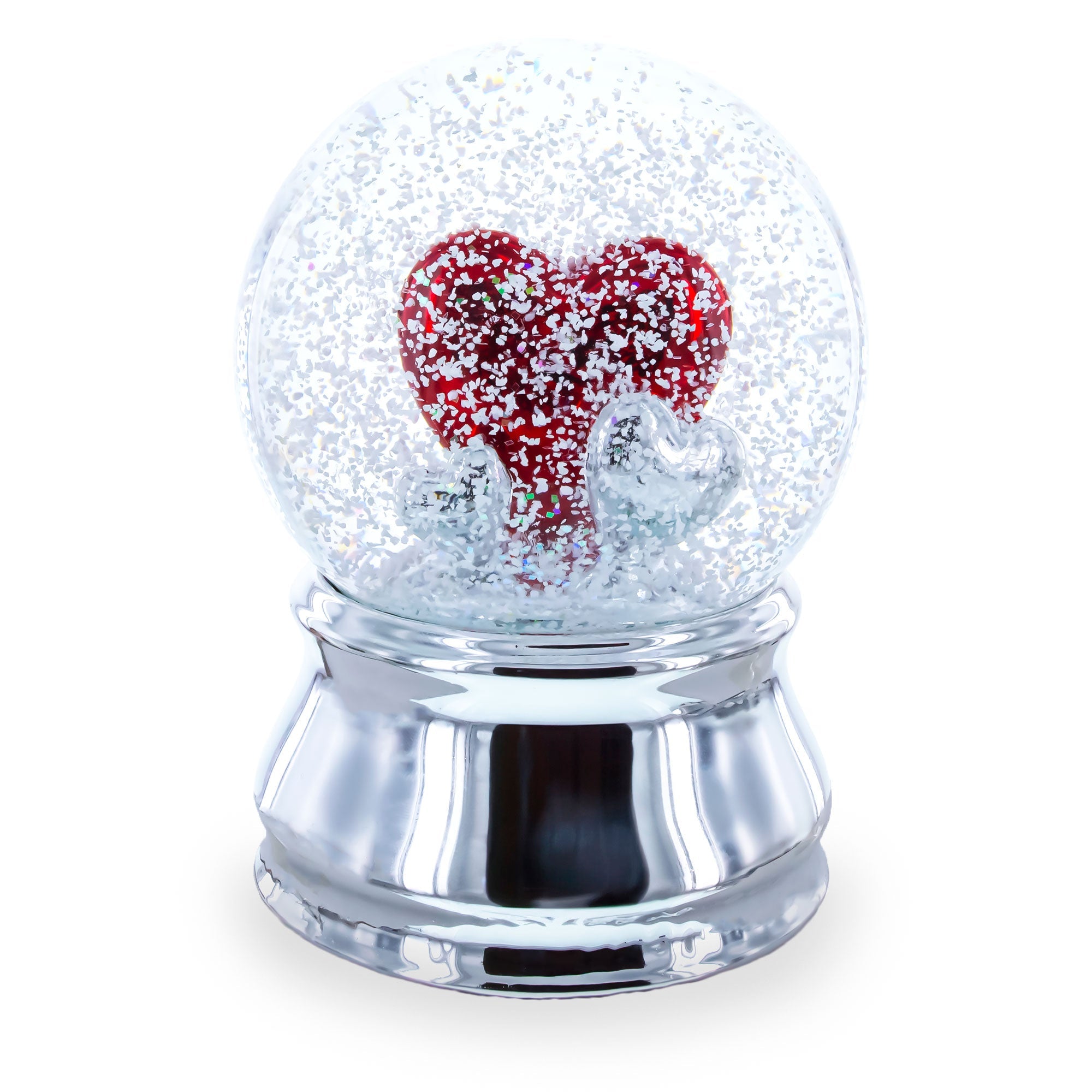 Romantic Red Heart in Love Glass Musical Water Snow Globe