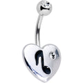 Clear Gem I Heart Music Belly Ring