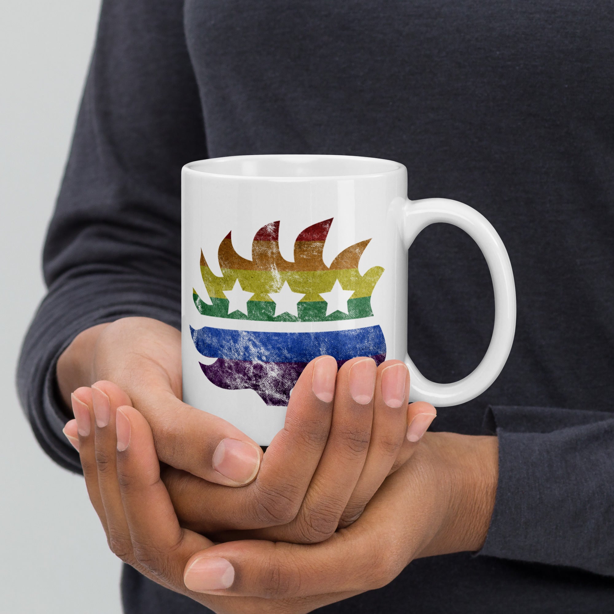 LGBTQ Porcupine White glossy mug